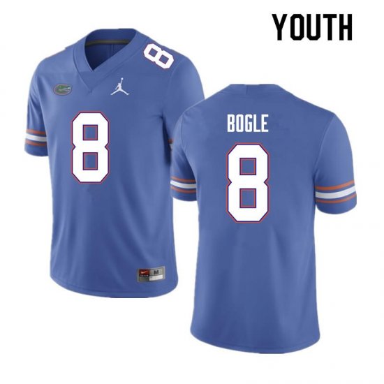 Youth Florida Gators #8 Khris Bogle NCAA Nike Blue Authentic Stitched College Football Jersey LWI2362ZR